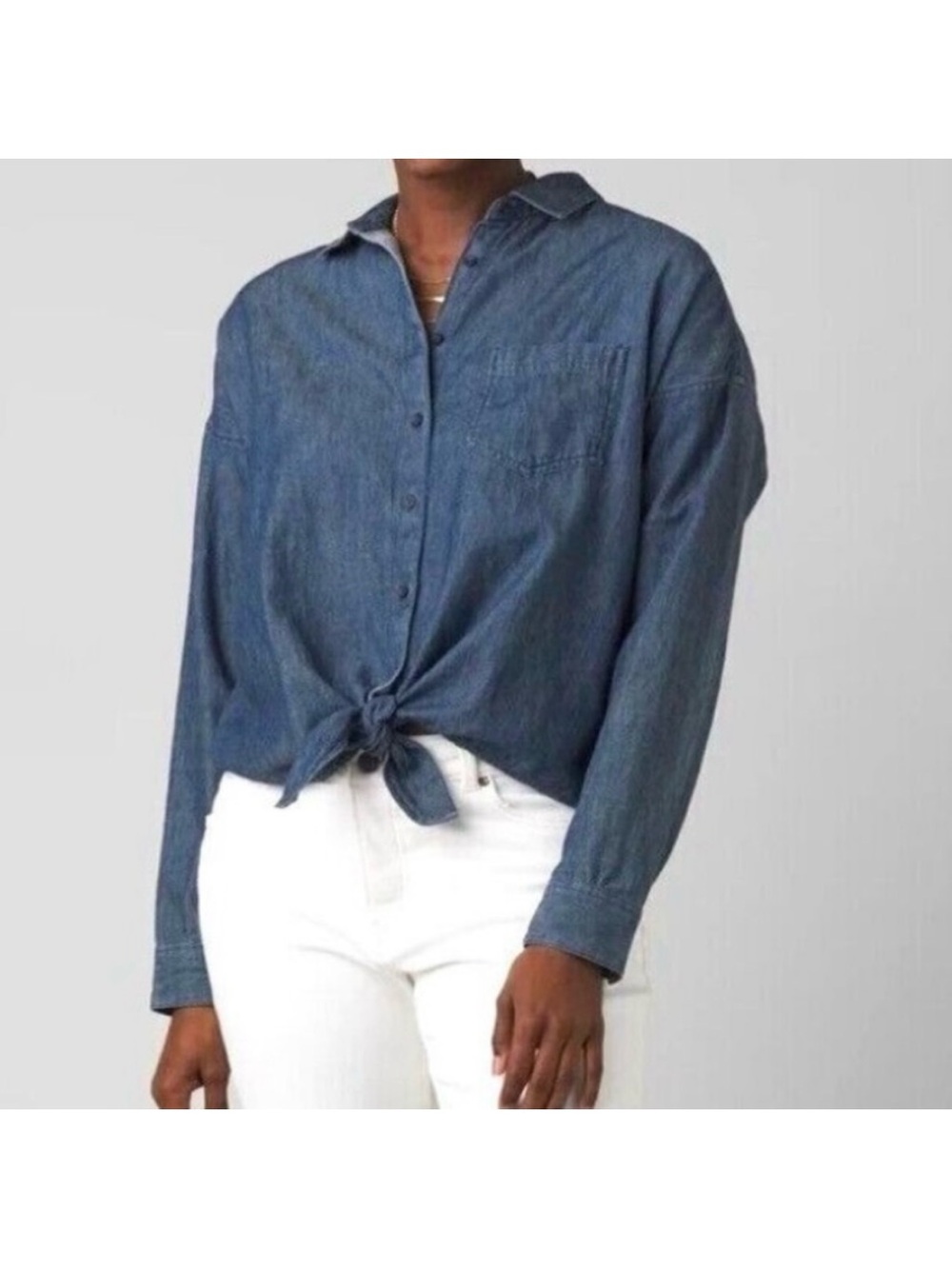 Women’s Prana Blue Denim Ediza Top 100% Organic Cotton
